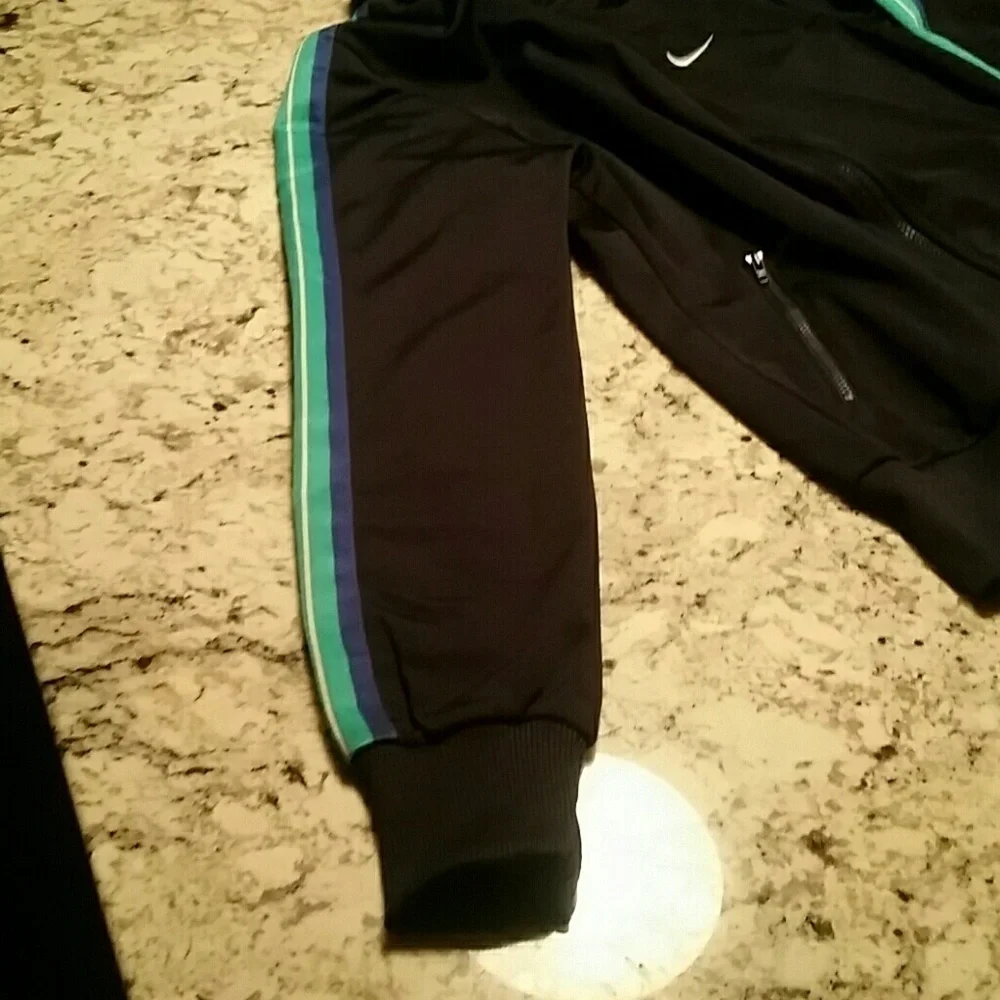 NIKE l Sweat Jacket Zippered Stripes Navy D5 - Picture 4 of 8